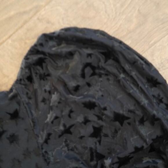 NEW Betsey Johnson Velvet Star Burnout Party Mini Dress Black Womens Size Large - Picture 8 of 12